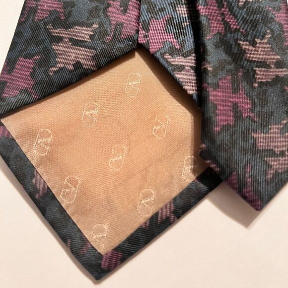 Valentino Silk Tie Handmade Vintage Made Italy Silk Mens Tie Abstract - Picture 5 of 5